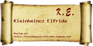 Kleinheincz Elfrida névjegykártya